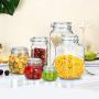 BAKOUSTAR Kitchen Storage Containers With Lids Set of 6 Kitchen Canisters-Cookie, oatmeal, fruit, Rice and Spice Jars - Sugar or Flour Container - Big and Small Airtight Food Jar for Pantry