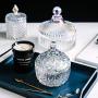 Danmu 1Pc of Lead Free Glass Candy Dish Storage Jar with Lid Cookie Jar Jewelry Box Buffet Jar Biscuit Container (260ML)