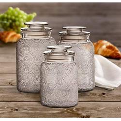 Style Setter 203192-GB Canister Set, 13.25 x 4.6 x 8", Clear