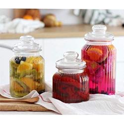 Sealed Glass Bottle Storage Jar Food Grains Moisture-proof Honey Jam Coffee Seal Storage Cans DELICATEWNN (Capacity : 650ml1)