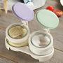 Grey990 2 in 1 Glass Seasoning Spice Sugar Jar Condiment Storage Box Kitchen Container Tool Random Color Random Color