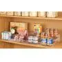 mDesign Large Plastic Adjustable, Expandable Kitchen Cabinet, Pantry, Shelf Organizer/Spice Rack with 3 Tiered Levels of Storage for Spice Bottles, Jars, Seasonings, Baking Supplies - Clear