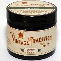 Vintage Tradition Rugged Cliff Tallow Balm, 100% Grass-Fed, 2 Fl Oz''The Whole Food of Skin Care''