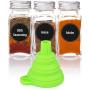 Estilo EST2880 Includes 14 Clear Glass Airtight Screw on Ti Complete Spice Jars Set, 4 oz