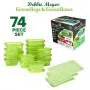 Debbie Meyer GreenBoxes & GreenBags Combo Set, Food Storage Containers with Lids & Bags, Keep Fruits Vegetables, Baked Goods & Snacks Fresher Longer! BPA Free Microwave & Dishwasher Safe 74 Piece Set