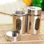Edelstahl Gewürz Glas Küche Zubehör Gewürz Sprays Flasche für Pfeffer, Salz, Shaker-Menge, Würze-Kochen-Werkzeuge, 2 Stück (Farbe: zufällig)