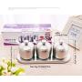 Tenta Kitchen 18/8 Stainless Steel Seasoning Containers Set Spice Jar Spice Rack Condiment Cruet Bottle Salt Pepper Sugar Storage Organizers with 3 Serving Spoons And Non-slip Base