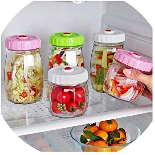 Vacuum Sealed Jar Transparent Glass Jar With Lid Snacks Candy Food Storage Bottle,S