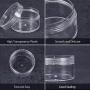 BENECREAT 12 Pack 2.2''x1.33'' (50ml) Empty Clear Plastic Bead Storage Container jar with Rounded Screw-Top Lids for Beads, Nail Art, Glitter, Make Up, Cosmetics and Travel Cream