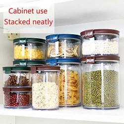 Plastic sealed cans bottle transparent storage tank with lid seasoning jar kitchen grain cereals snack storage box mx6201053,570ml-green