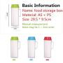 Poniu Storage Sealed Cans Food Storage Containers Tank with Lids Handle Multifunctional Cutlery Noodle Storage Box Case (Blue)
