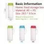Poniu Storage Sealed Cans Food Storage Containers Tank with Lids Handle Multifunctional Cutlery Noodle Storage Box Case (Blue)