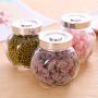 3 Pcs Food Storage Jar Glass Storage Tank with Stainless less Lid Seasoning Bottle Dried Fruit Sealed Can for Seasonning Candy Miscellaneous Grains Home Kichen