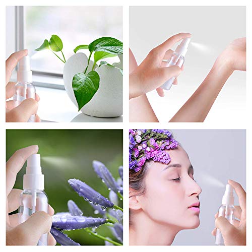 (12 PCS) 3.4oz/ 100ml Plastic Clear Spray Bottles,Refillable Fine Mist Sprayer Bottles Makeup Cosmetic Atomizers Empty Small Spray Bottle Container for Essential Oils, Travel, Perfumes,12PCS