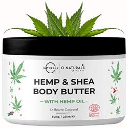 O Naturals Organic Moisturizing Body Lotion Hemp Cream with Shea Body Butter. Rose Hip Oil Cellulite Cream Vitamin E Jojoba Oil Scar & Stretch Mark Remover Dry Skin Hydrating Legs Massage Cream 250ml