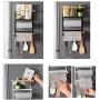 Rack Fridge Organizer Refrigerator Side Storage Rack Paper Towel Holder, Rustproof Spice Jars Rack Kitchen Storage Wrap Rack Organizer Refrigerator Shelf Storage Adjustable Cabinet Door Mount (black)