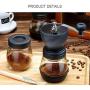 LNYJ HOT Manual Coffee Grinder with Storage Jar Soft brush Conical Ceramic Burr Quiet and Portable