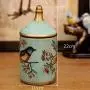 Chinesische Vintage Aufbewahrungsgläser mit Deckel – Keramik Süßigkeitenbehälter Teetiegel Aufbewahrungsdosen für Mehl, Zucker, Tee, Kaffee, Kekse und Süßigkeiten im amerikanischen/europäischen Stil mit Blumen und Vögeln Gelb