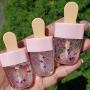 Healthcom 10 Pieces 8ml Pink Ice Cream Lip Gloss Tubes Empty Refillable Lip Balm Bottle Containers Clear Lip Glaze Tube Vials DIY Cosmetic Samples Lipstick Tube Lipgloss Tube for Women Girl Makeup Beauty