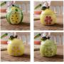 Fruit Shaped Ceramic Sugar Bowl Salt Pot Pepper Storage Jar Seasoning Pot Container Condiment Spice Box Holder with Lid and Spoon (Cantaloupe)