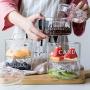 Glass Kitchen Storage Containers - Superimposable Glass Storage Jar Bottle with Cover Minimalist Nut Seasoning Fruit Storage Bottle Container Home Organizer Decor