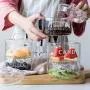 Glas Küchen-Aufbewahrungskenner – Überlappende Glasbehälter mit Deckel, minimalistische Gewürz-, Nuss- und Fruchtbehälter, Küchenorganizer, Dekorative Behälter