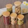 Glass Jar With Bamboo Lid Food Preservation Candy Tealeaf Storage Bottles Container Cans Sealing Mason Jars Kitchen Accessories,650Ml