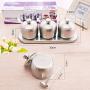 DUDDP Storage Spice lar set Spice Jar salt and pepper mill set Set Seasoning Box Stainless Steel Spice Container Condiment Pot Cruet Bottle Kitchen Cooking Tool