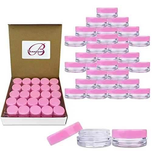 (100 Pcs) Beauticom 3G/3ML Round PINK Screw Cap Lid with Clear Base empty Plastic Container Jars for Cosmetic Cream Pot Makeup Eye Shadow Nails Powder Jewelry (Quantity: 100 Pieces) (100 Pcs) Beauticom 3G/3ML Round PINK Screw Cap Lid with Clear Base empty Plastic Container Jars for Cosmetic Cream Pot Makeup Eye Shadow Nails Powder Jewelry (Quantity: 100 Pieces)