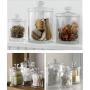 HOUSIYU Candy Jar Transparent Glass Jar Storage Jar Kitchen Bathroom Storage Display Appliance Decoration, Glass Lid Food Storage and Tissue Biscuit Jar, Three-Piece Suit