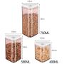Plastic Airtight Food Containers With Triangular Seal Cover And Silicone Plug,Airtight Food Storage Canister Stackable,For Dry Goods, Coffee Beans Etc,Beautiful And Practical,Multifunction,400ML
