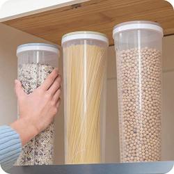 Kitchen Storage Box Food Storage Container Closed - Durable Plastic - Controlled Dry Grain/Noodle Jar Set 3 Piece - Keeps Fresh Food