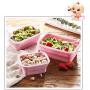 3 Pcs Silicone Food Storage Containers, Portable Folding Lunch Box Space Saving BPA Free Microwave Freezer Dishwasher Safe Leak Proof Perfect