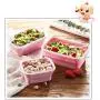 3 Pcs Silicone Food Storage Containers, Portable Folding Lunch Box Space Saving BPA Free Microwave Freezer Dishwasher Safe Leak Proof Perfect 3 Pcs Silicone Food Storage Containers, Portable Folding Lunch Box Space Saving BPA Free Microwave Freezer Dishwasher Safe Leak Proof Perfect