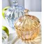 FUYU Pumpkin Glass Candy Jar Snack Box Glass Storage Jar with Lid