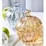 FUYU Kürbis Glas Süßigkeitenbehälter Snack Box Glas Lagerbehälter mit Deckel
