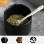 | Storage Bottles & Jars | pcs black ceramic Spice jar set with spoon and cover simple and creative salt jar European Kitchen supplies | by HUDITOOLS | 1 PCs