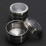 KUCY Storage Container 12Pcs Stainless Steel Magnetic Spice Tin Kitchen Storage Container Jars Clear Lid