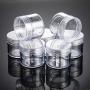 20 Pieces Round Pot Jars Plastic Cosmetic Containers Set with Lid for Liquid Creams Sample, 20 ml/ 0.7 oz (Clear Lid)