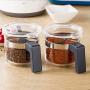 Kitchen Seasoning Bottle Acrylic Household Salt Shaker Spice Jar With Spoon Sealed Moisture-proof Seasoning Box Tank Condiment bottles (Color : Gray)