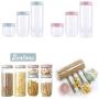 Transparent Glass Jars Seal Jars Grains Storage Bottles Spice Jar Kitchen Storage Cans Kitchen Storage Organization,Pinkl
