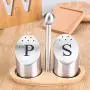 UPKOCH Stainless Steel Salt Shaker Spice Grinder Dispenser Condiment Storage Box Pepper Sugar Jar