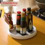Shelf Organizer Kitchen Storage Organizer Rotatable Spice Rack Revolving Shelf Countertop Turntable Herb Jars Container Plastic Holder Tray For Cabinet Pantry Bathrooms (Size : 26.5x26.5x3.5cm)