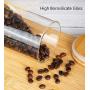 HOUSHIYU-521 Glass Kitchen Storage Canister Jars with Airtight Lid and Wood Stand, Suitable for Bulk Food Storage, Easy to Clean - 3.9L