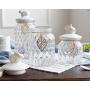 Clear Crystal Storage Tank Candy Jar Tea Pot Snack Cans Practical Cover Transparent Glass Sauce Bottle Home Kitchen Decoration,M