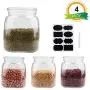 Halb-Gallonen Glas-Aufbewahrungsglas (64 Oz - 2 Quart) – Weite Öffnung, Glasdeckel, USDA-Genehmigt, BPA-frei, Spülmaschinenfest – Glasbehälter zur Fermentation, für Sonnentee, Kombucha, Trockenlagerung, Klar (Packung mit 4)