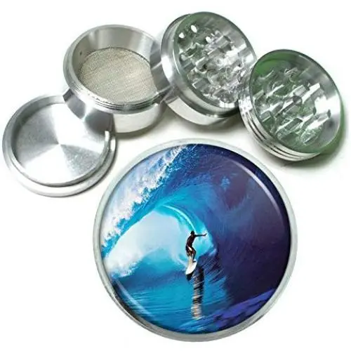 Surfing Big Wave Hang Ten Aluminum Tobacco Herb Spice Grinder