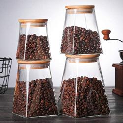 350ml/500ml/750ml/950ml Coffee Jar Tea Jar sugar jar glass container candy jar Storage Container Kitchen Container Cover,300ml X1