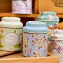 1Pcs Flower Design Metal Sugar Coffee Tea Tin Jar Container Random Color Candy Sealed Cans Box