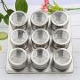 HLDWXN Spice Jars,Stainless Steel Spice Jars Storage Containers Set Spice Seasoning Boxes 12 - Piece Set Magnetic Portable Spice Tins Set,for Barbecue/Restaurant/Kitchen, etc,Kitchen Supplies